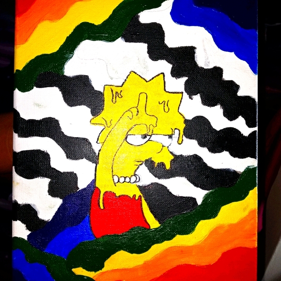 8x10 hand painted portrait-Lisa Simpson - Picture 1 of 1